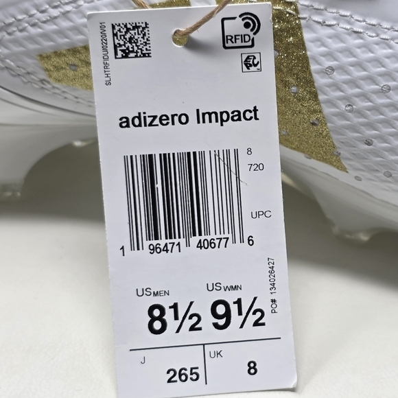 Adidas Adizero Impact MID Football Cleats White Gold IF2476 Men\'s Size 8.5 New main image 8
